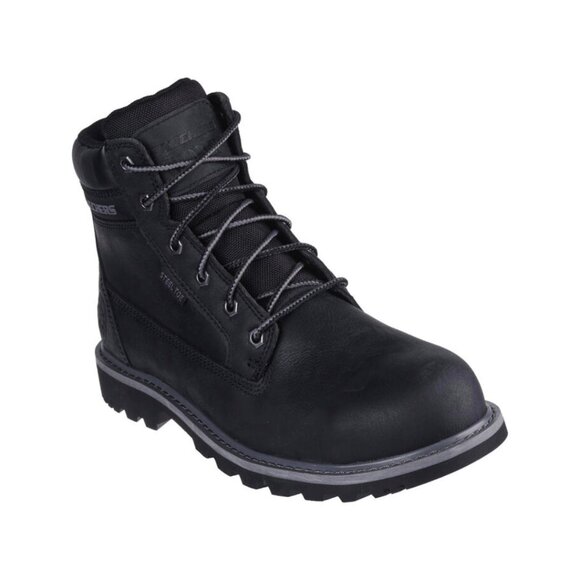 Skechers Men\'s Longrider Leather Work Boot 200372/BLK